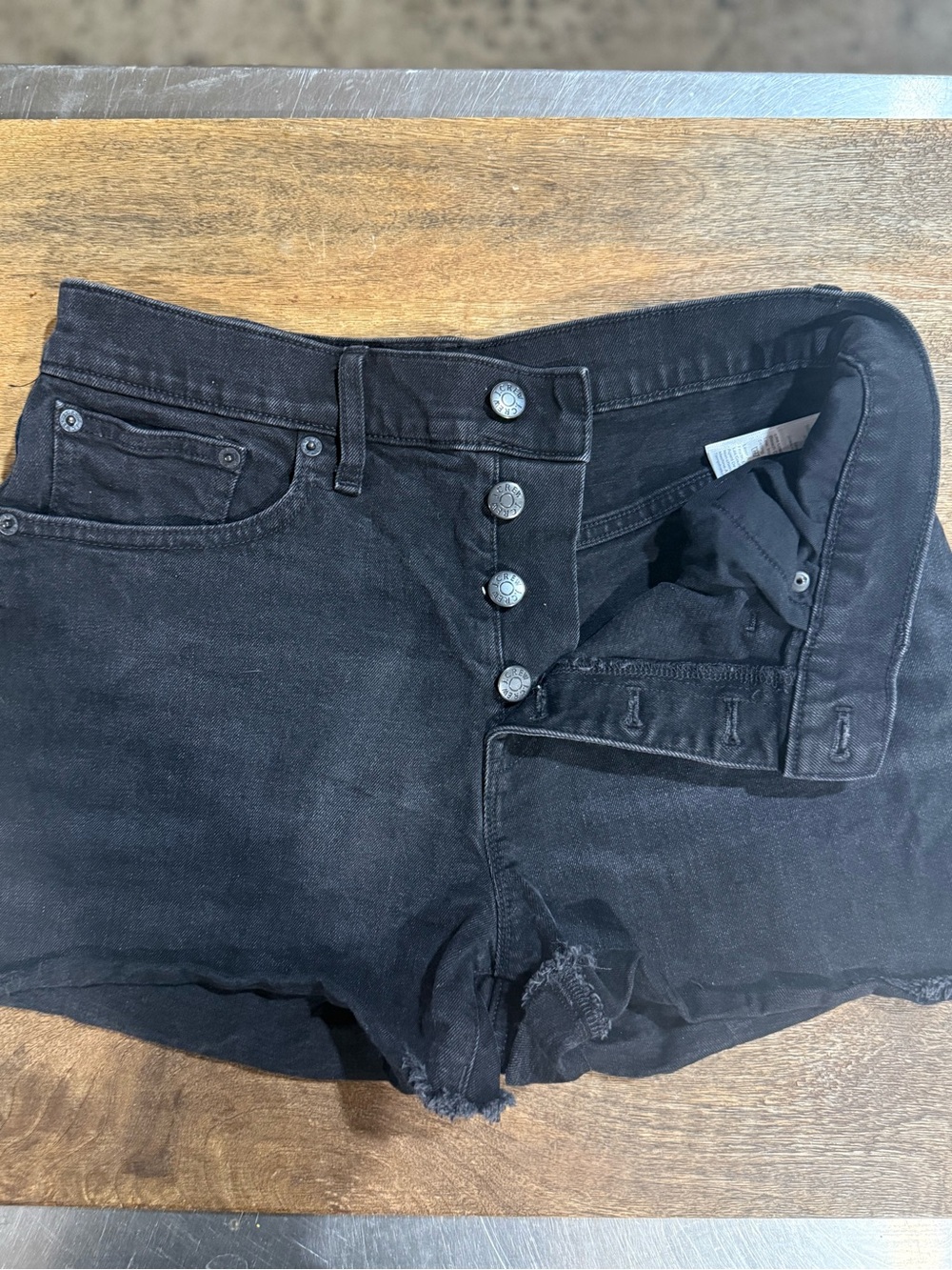 J. Crew Black High-Rise Denim Jean Shorts